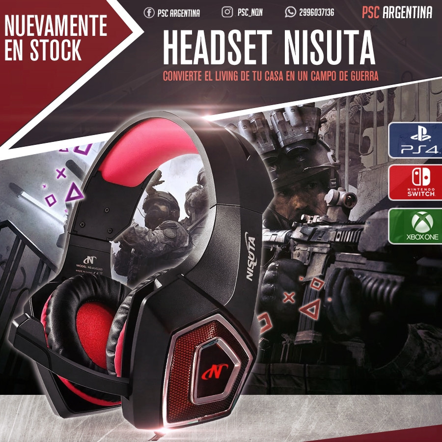 HEADSET NISUTA GAMER 2.0 en PSC PlayStation Center Neuquen